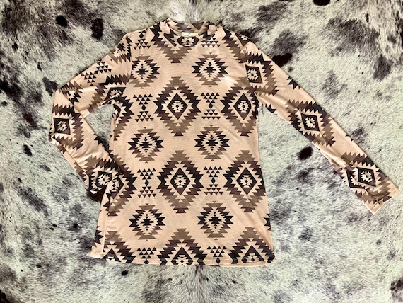 Desert Dusk Aztec Mesh Top