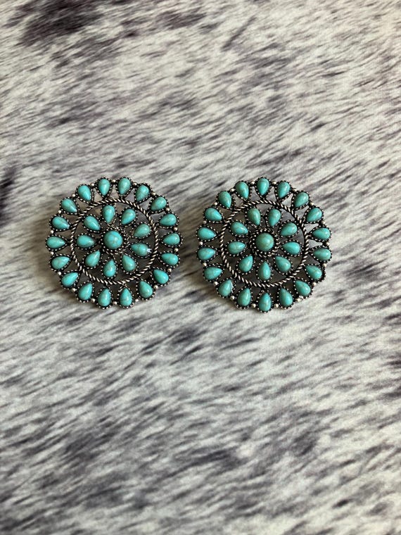 Turquoise Cluster Earrings