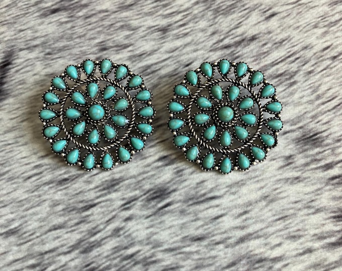 Turquoise Cluster Earrings
