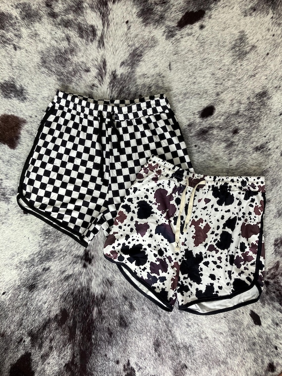Western Shorts, Cowhide and Checkered