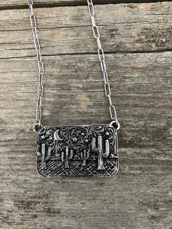 High Desert Cactus Pendant Necklace