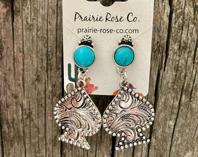 Spade Tooled Earrings