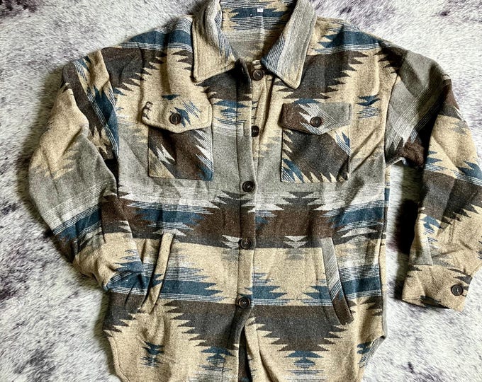 Grey Aztec Shacket