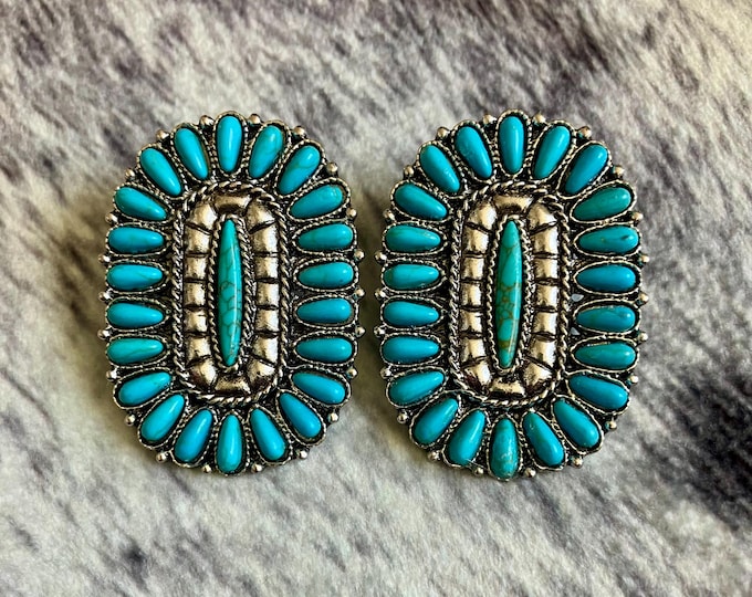 Turquoise Sunset Statement Earrings