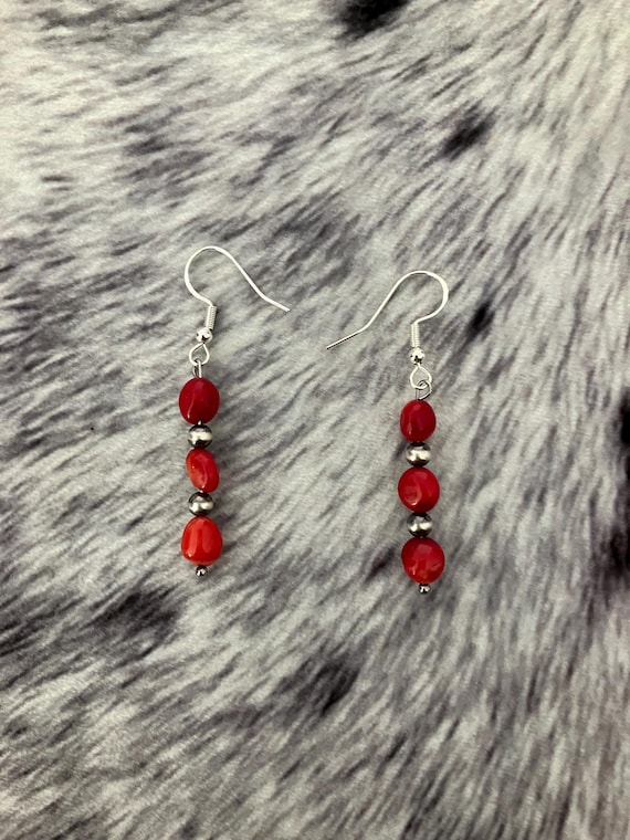Pearl and Coral Earrings