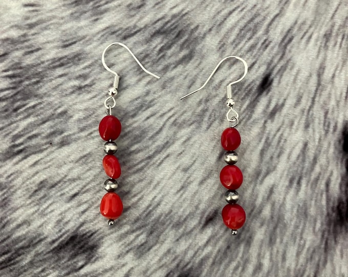 Pearl and Coral Earrings