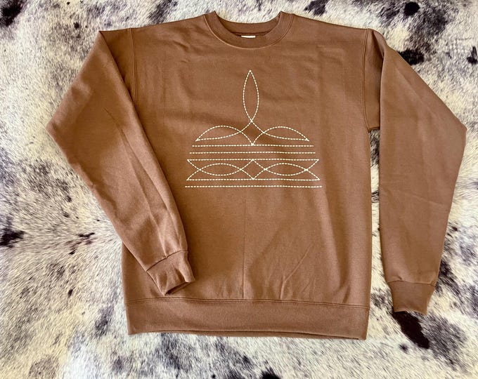 Rustic Boot Stitch Crewneck