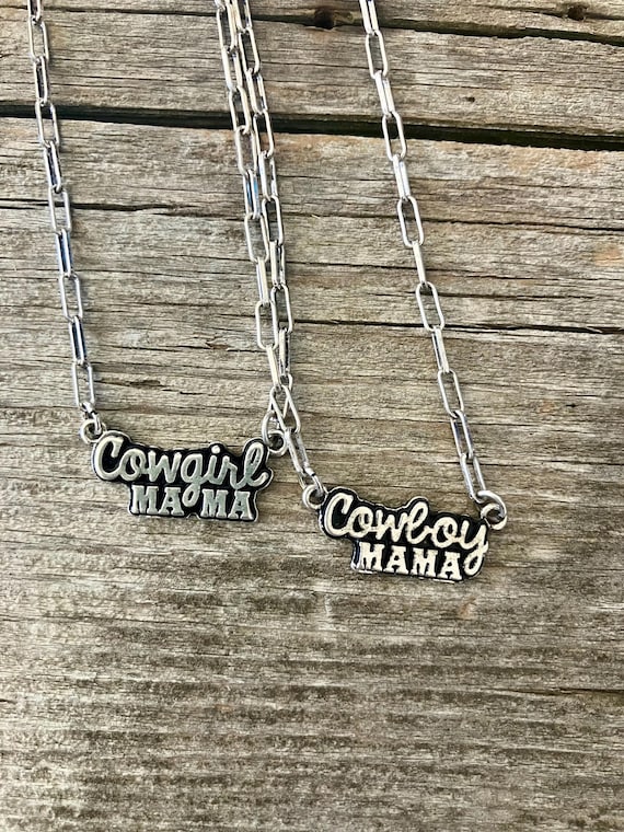 Cowgirl and Cowboy Mama Pendant Necklace
