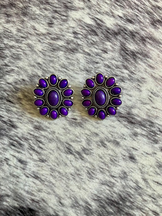 Wildflower Purple Stone Earrings