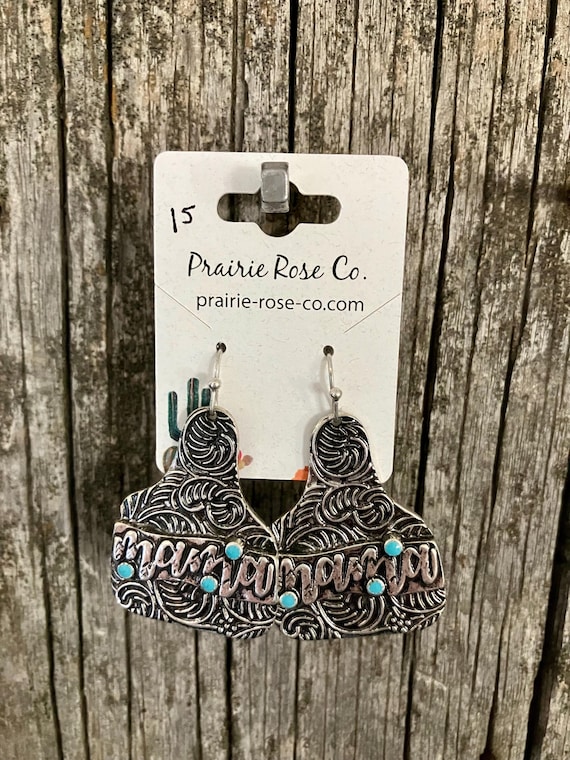 Cattle Tag  Mama Earrings
