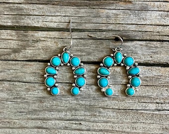 Turquoise hoefijzeroorbellen, western cowgirl-sieraden, rodeo boho statement-oorbellen