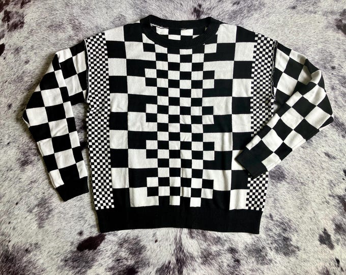 Black & White Checkerboard Sweater