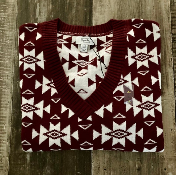 Red Aztec Sweater