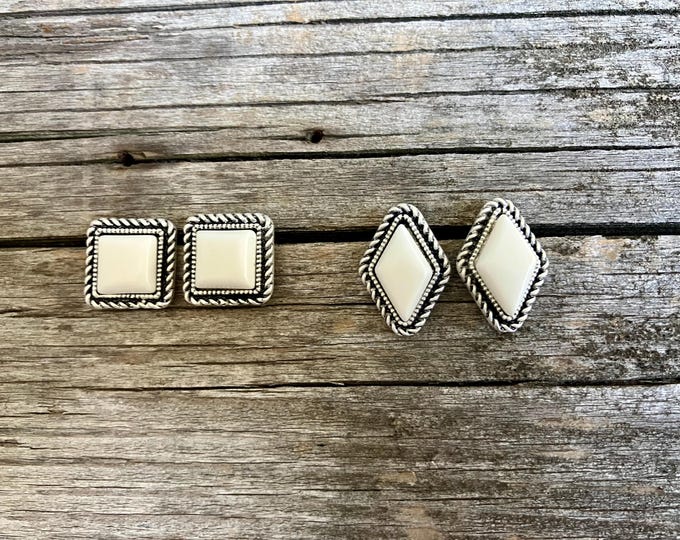 White Turquoise Earrings