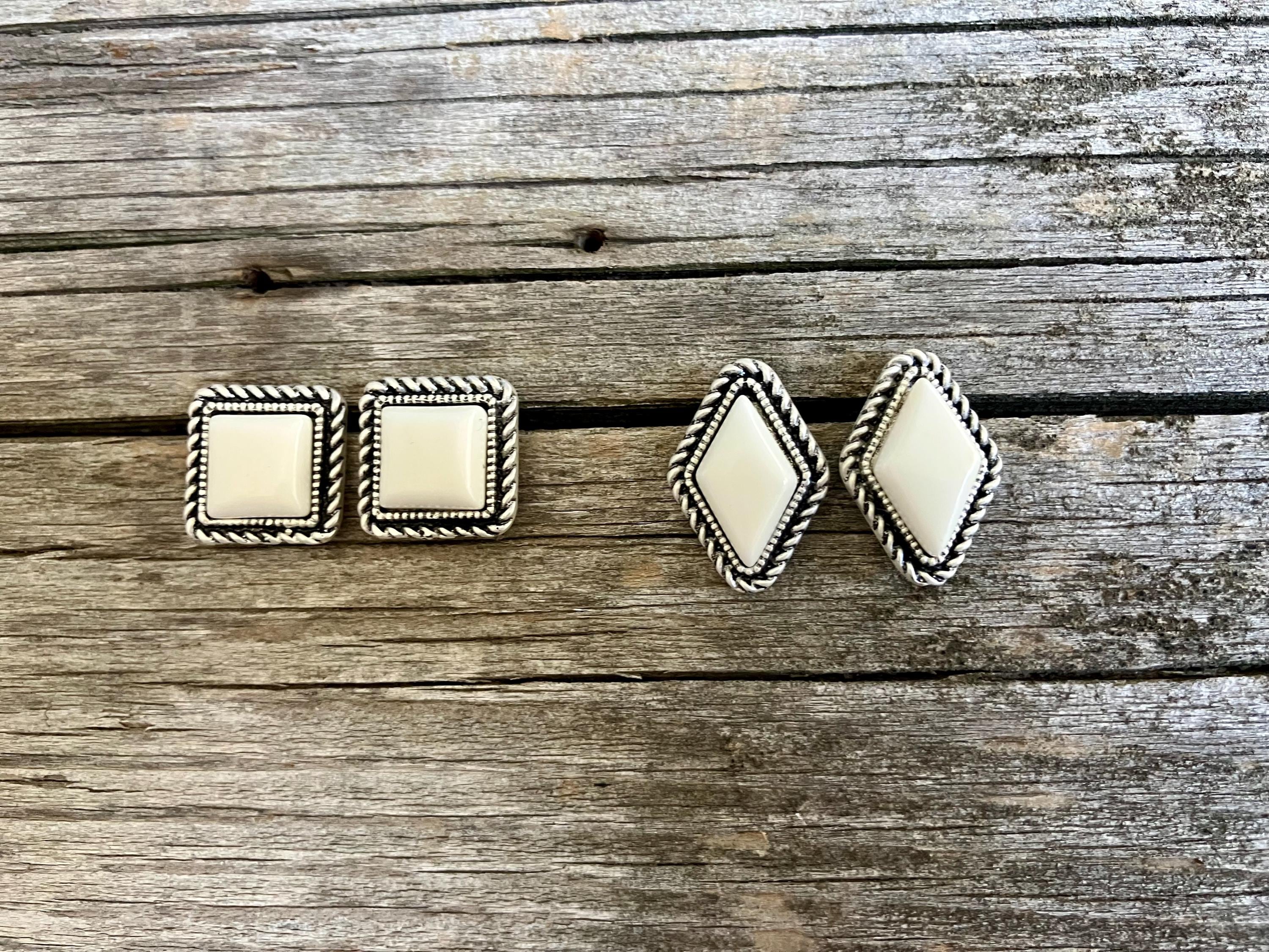Cream Western Earrings Cream Western Earrings
