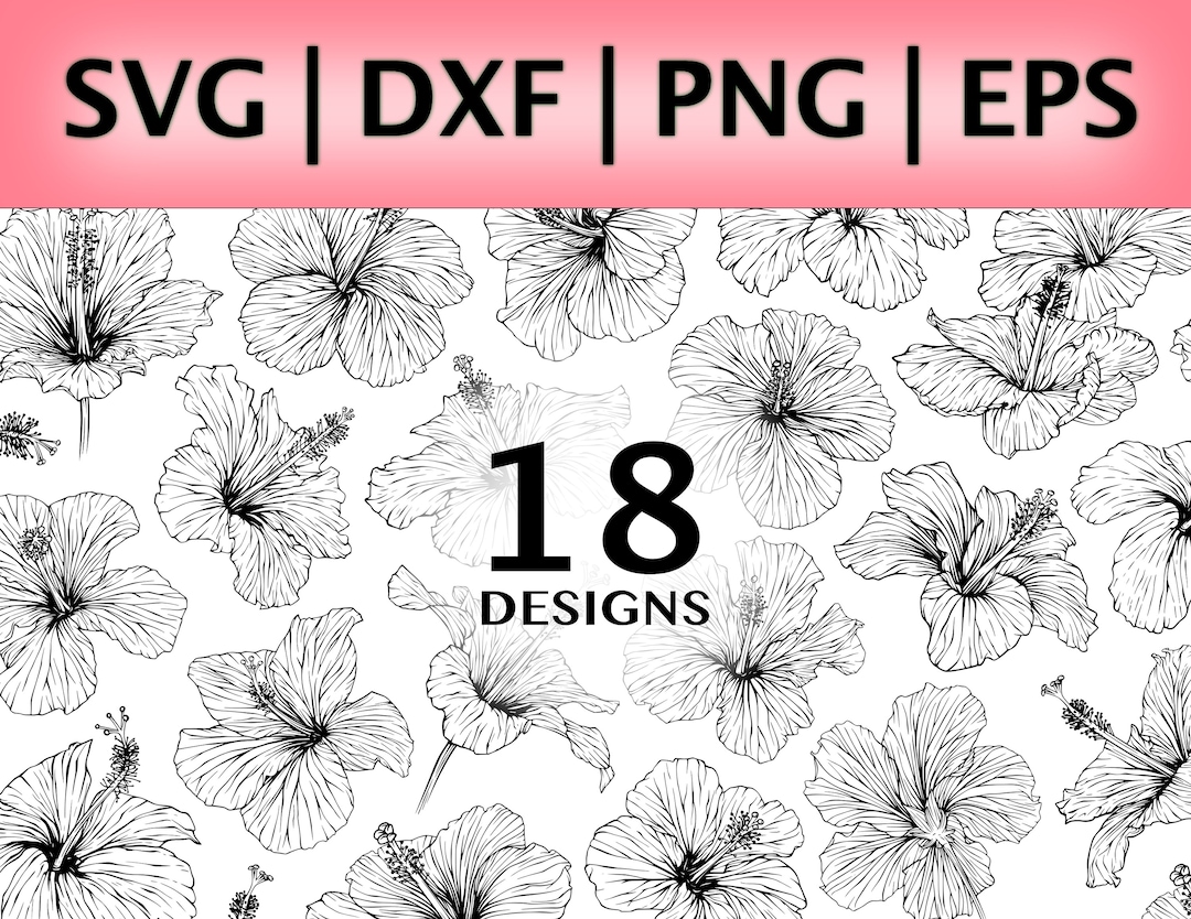Hibiscus SVG Bundle Hawaiian Flower Svg Hibiscus Clipart Hibiscus
