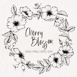 Kirschblüte SVG Sakura SVG Zweig Zweig svg png eps dxf | Olivenzweig svg | Zweig Blätter svg | Weinstock svg