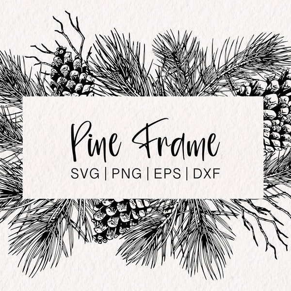 Pine Cone SVG Frame | Pine Cone SVG | Winter Wreath PNG | Pine Tree Vector | Holiday Wreath | Christmas Wreath svg