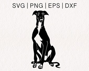 Galgo SVG / Vector de cara de perro / Galgo italiano / Contorno de perro SVG / Formatos SVG, PNG, EPS y DXF