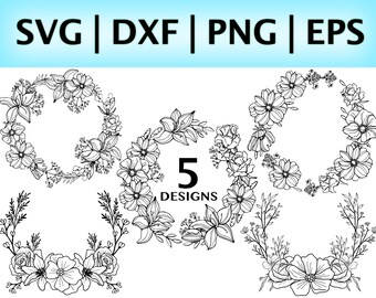 Magnolia SVG Bundle | Half Wreath svg | Magnolia Wreath svg | Bridal Wreath svg | Magnolia Flower svg