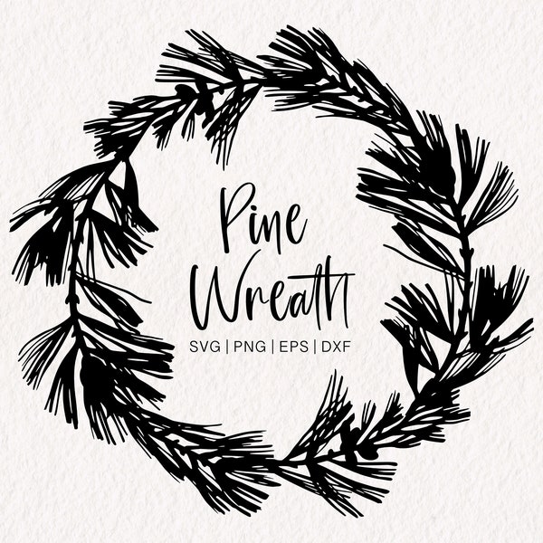 Pine Wreath SVG | Pine Cone SVG | Winter Wreath PNG | Pine Tree Vector | Holiday Wreath | Christmas Wreath svg