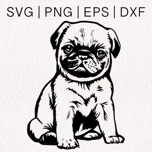 Carlin SVG | Clipart Carlin | Svg bouledogue anglais | Frenchie svg | Svg maman fourrure | Formats svg png eps dxf