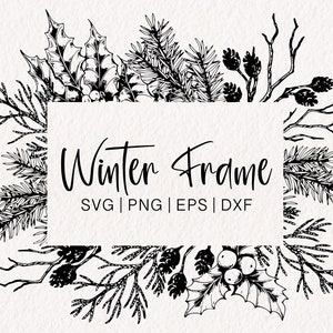 Pine Frame SVG | Pine Cone SVG | Winter Wreath PNG | Pine Tree Vector | Holiday Wreath | Christmas Wreath svg