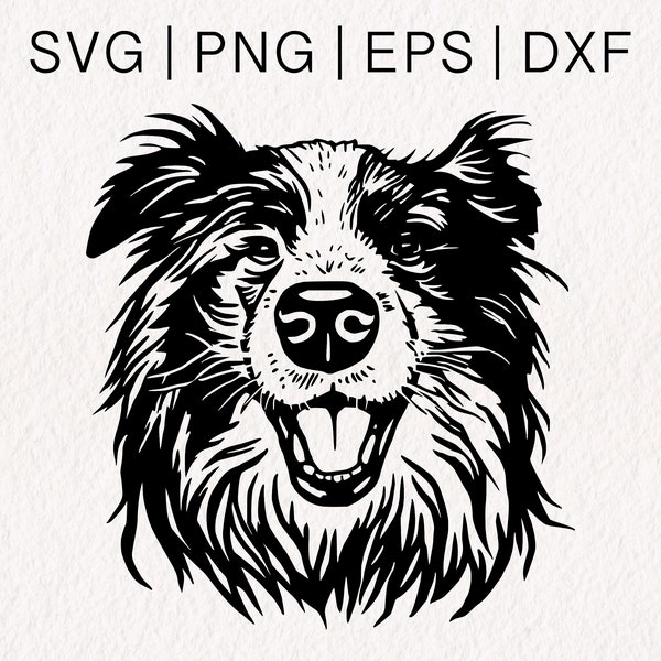 Border Collie SVG | Smooth Collie svg | Dog Face Vector | Sheltie svg | svg png eps dxf Formats