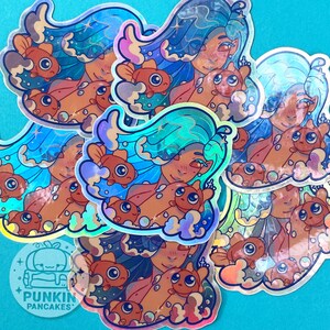 Holographische Wellen Mädchen Aufkleber | Niedliche Sticker | Laptop, Wasserflasche, Journal Aufkleber