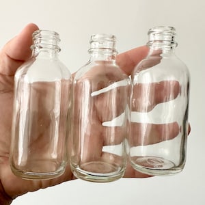 2oz Clear Glass Boston Round Bottles: DIY Essential Oils, Liquids