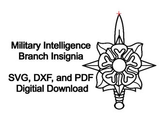 Odznaka oddziału wywiadu wojskowego armii w formacie SVG, PDF i DXF do pobrania w wersji cyfrowej