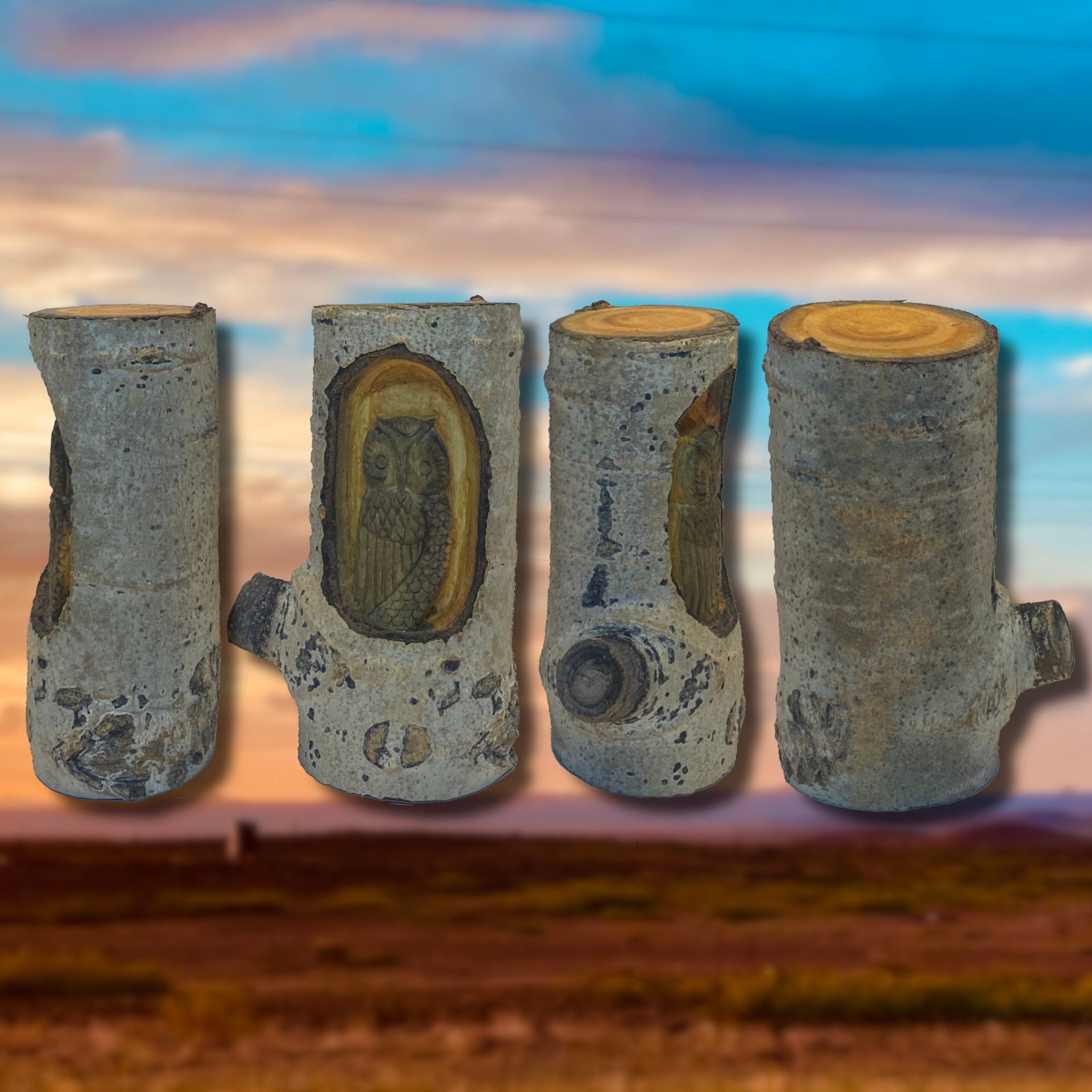 Perched Owl in a Hole Wood Carving, Gift for a Mother, Wood Carving for Home Decor - Size: 6" (