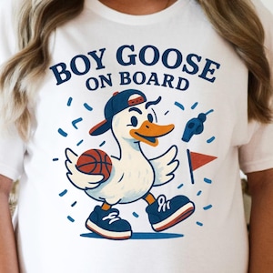 Camiseta de anúncio de gravidez de ganso bobo png basquete menino mãe engraçado ganso gravidez barriga de bebê png esperando menino mãe roupas de maternidade