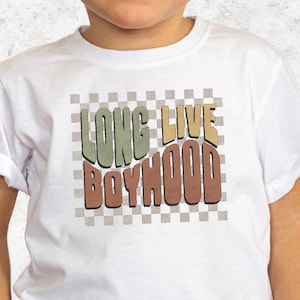 Lang leve jongens, bohojongen png, shirt peuter jongen png, jongenskap png, golvende tekst png, ruitpatroon png, edgy jongen png, kleine jongen ontwerpen