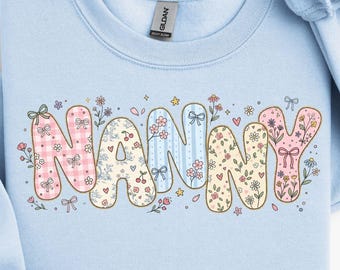 Grandmillennial Floral Nanny Png Nanny Floral Coquette Bow Grandmillennial Png Pink Chinoiserie Png Nana Png Gingham Whimsy Png