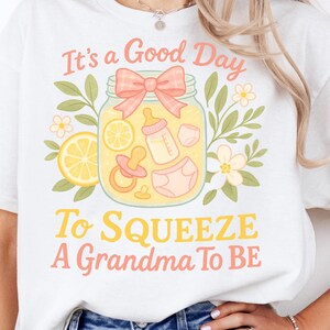 Anuncio de embarazo de abuela, camiseta de coqueta de limón pastel, abuela primeriza, abuela, futura abuela