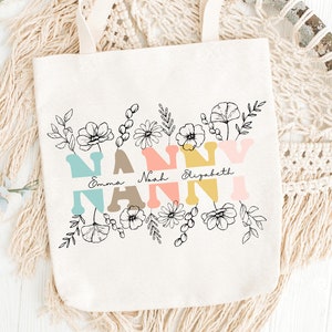 Plantillas PNG de niñera con motivos florales personalizables, diseños de sublimación boho con líneas florales de niñera, diseño de niñera PNG personalizado, camiseta del día de la madre PNG