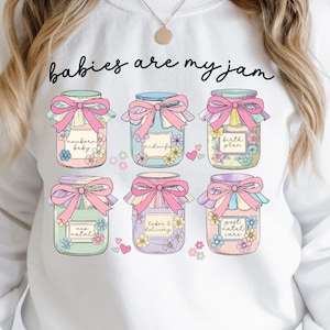 Sage-femme Svg sage-femme chemise Coquette infirmière Png travail et accouchement sage-femme cadeau Neo Natal Png infirmière sage-femme infirmière club chemise confiture pots