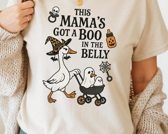 Goose Halloween Pregnancy Png Goose Baby Bump Shirt Png Cute Ghost Pregnancy Announcement Baby Coming Soon Spooky Season Png  Expecting Mom