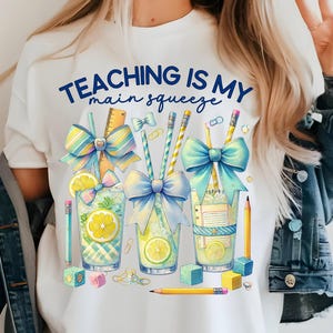 Camiseta de Professora de Verão Png Limonada Limão Coquete Png Coquete Engraçado Professora Png Coquete Lápis Professora Png Camiseta Estampada de Frutas