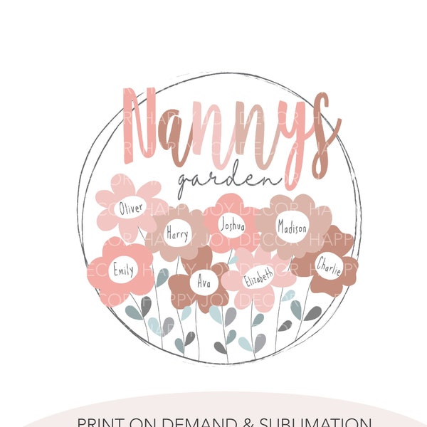 Nannys Garden, Customizable Nanny PNG, Custom Nanny Png Templates, Daisy Png, Floral Clipart, Mothers Day Shirt png, Nanny Shirt Png