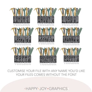 Customizable Grandpa Png Sublimation, Custom Daddy Bundle Png, Grandad, Pop, Tools Png, Toolbox Png, Kids Names, Fathers Day, Best Dad Ever