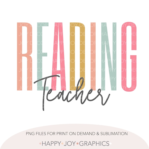Reading Teacher png, Reading Teacher Sublimation png, Teacher Appreciation png, Teacher Shirt File png, Library Teacher png, Teachers Aid