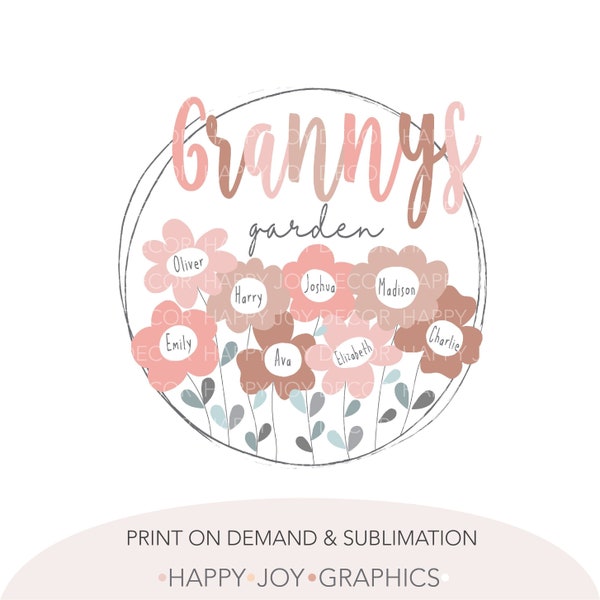 Grannys Garden, Customizable Granny PNG, Custom Granny Png Templates, Daisy Png, Floral Clipart, Mothers Day Shirt png, Granny Shirt Png