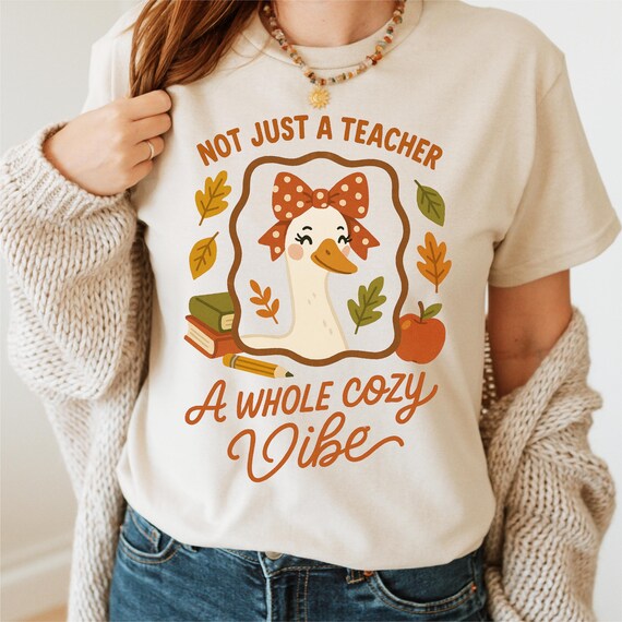 Fall Goose Png Fall Coquette Teacher Shirt Png Coquette Bow Png Autumn png Girl Fall Bookish png Coquette Fall Shirt Design Everyday Png