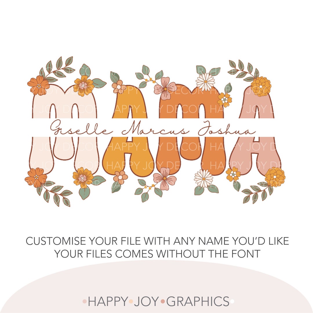 Custom Name Mama Png, Floral Mama Png, Customizable Clipart, Daisy Png ...
