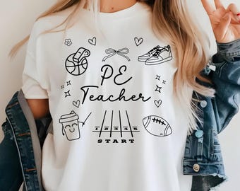 PE Teacher SVG Pe Teacher Shirt Phys Ed Teacher Coquette Teacher Png Physical Education Female Pe Shirt Design Gym Teacher Pe Coach Shirt