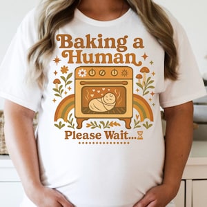 Camiseta retrô para gravidez, camiseta engraçada para gravidez, camiseta para maternidade, camiseta para gestante ...