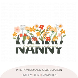 T-shirt personnalisable nounou sublimation nounou sweat-shirt nounou promu nounou fleurs sauvages marguerite gobelet nounou Mug révélateur de grossesse mamie