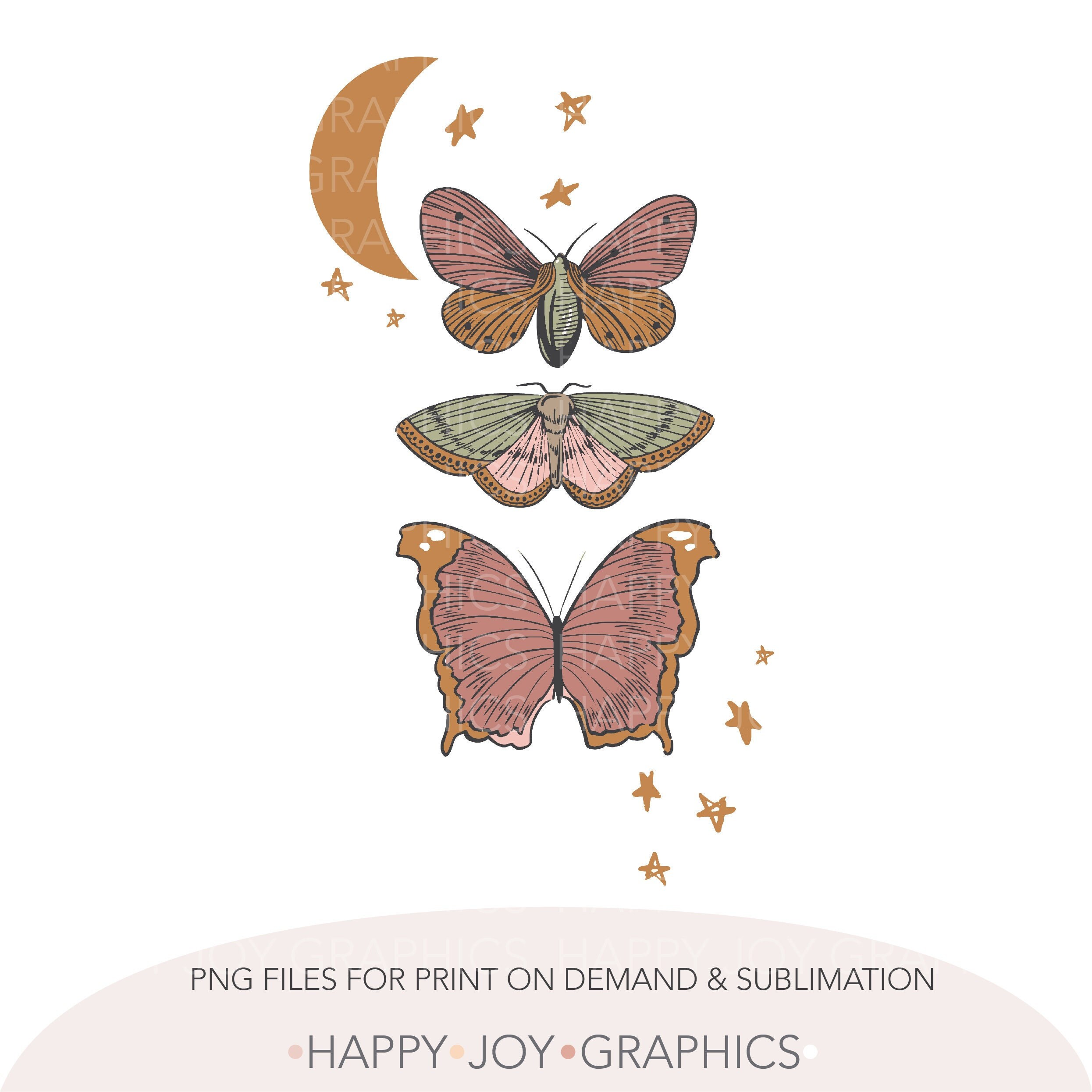 Boho Butterfly Png Boho Style Png Vintage Butterfly Png Etsy